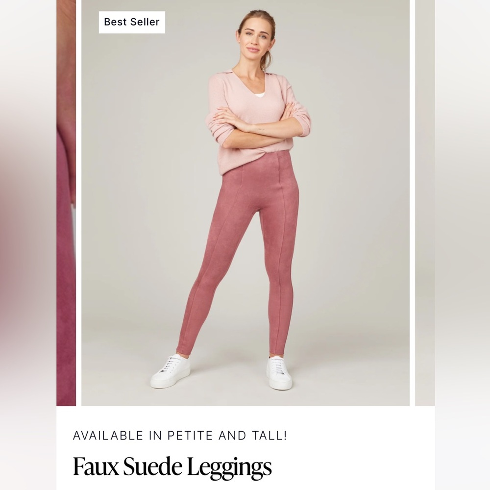 Spanx Faux Suede Leggings - rose (dark pink)